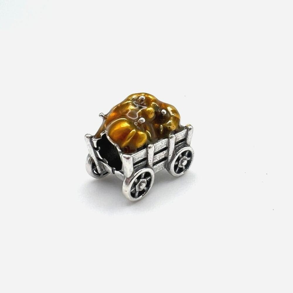 NEW Autumn Pumpkin Wagon Charm for European Bracelet